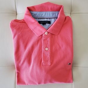 Tommy Hilfiger mens pink polo shirt
